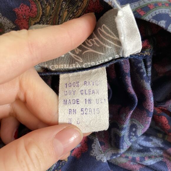 Vintage Lord & Taylor Y2K Women's Paisley Blouse Maxi Skirt Set Est. Size L 80’s - Picture 16 of 16